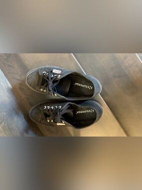 Superga Men's Black Canvas Low-Top Sneakers